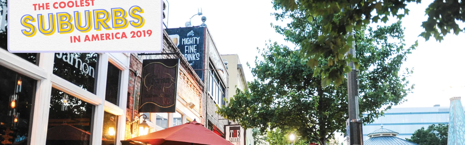 Shops and restaurants in downtown Decatur, GA