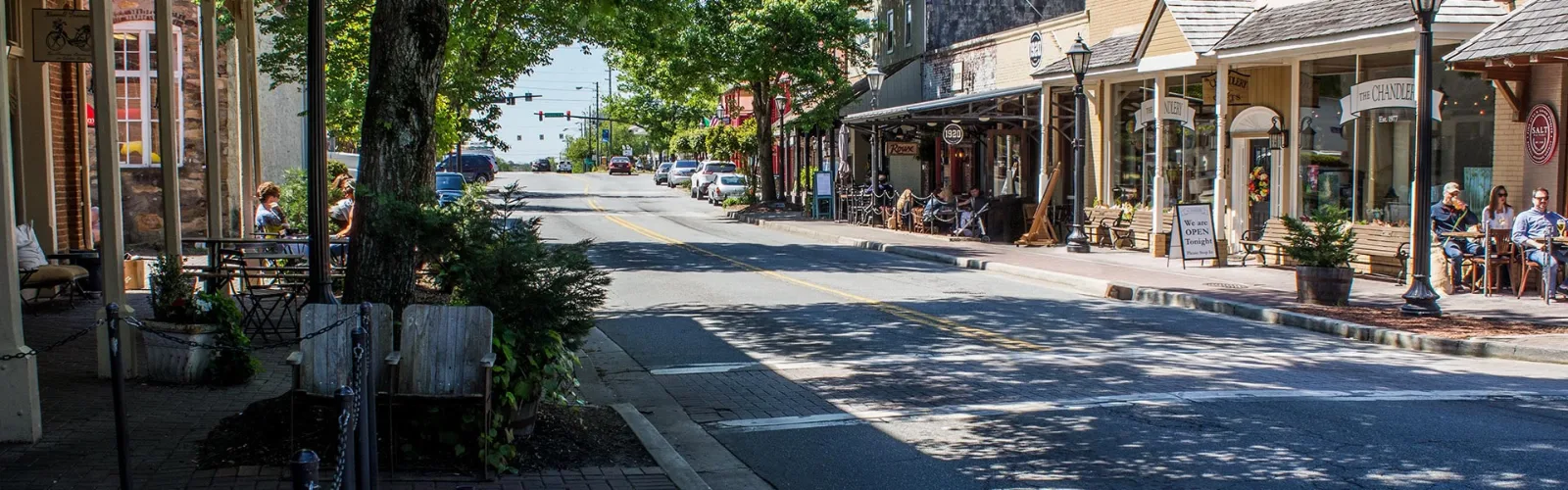 Historic Canton Street shops in Roswell, GA
