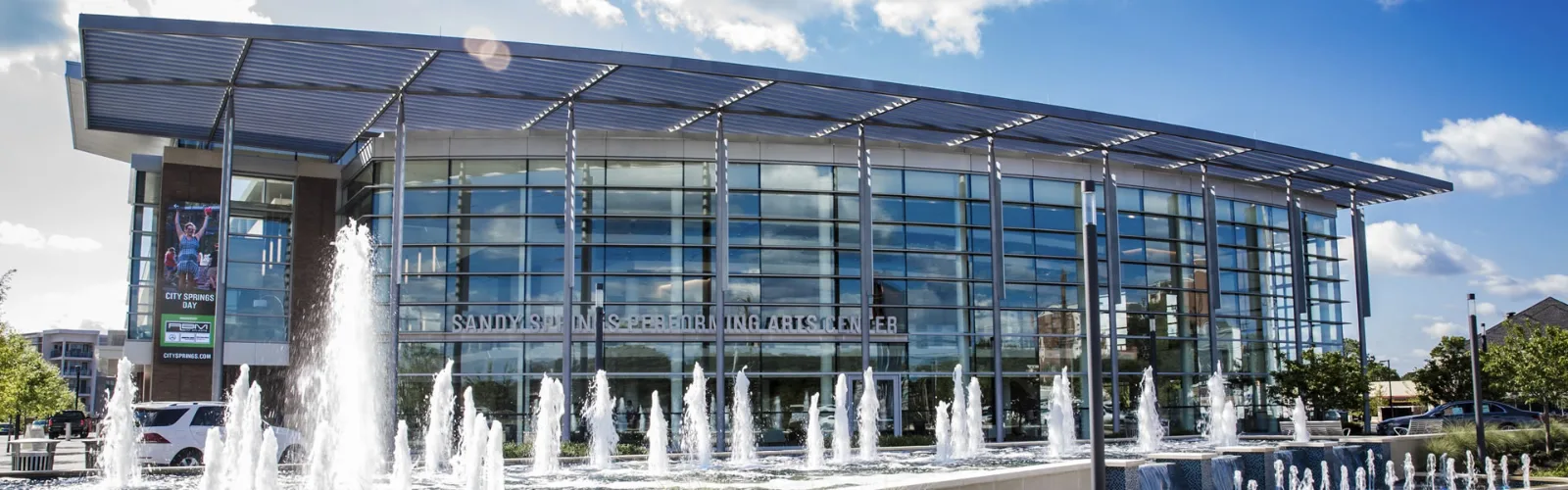 City Springs fountains in Sandy Springs, GA