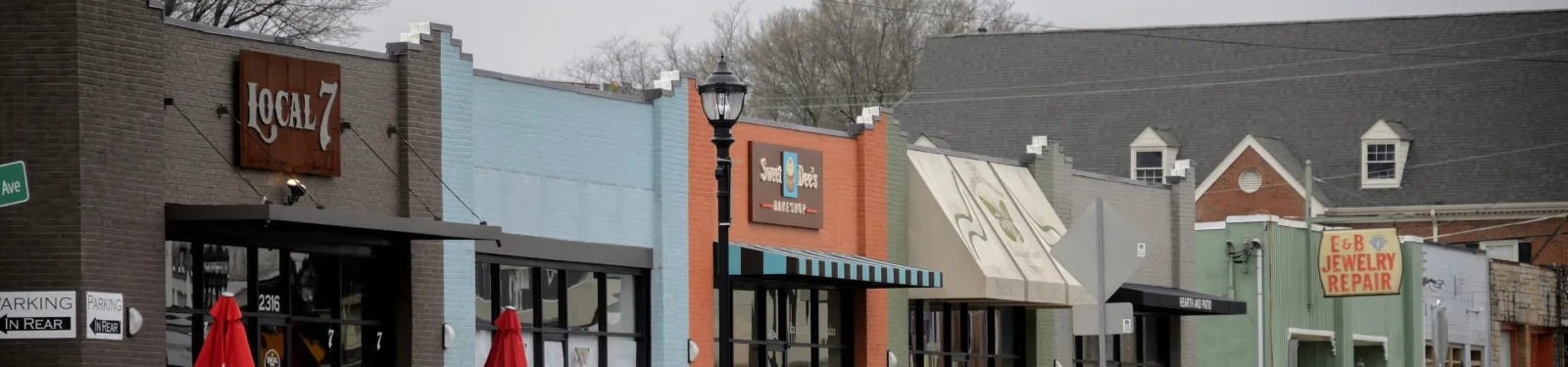 Main Street shops in downtown Tucker, GA